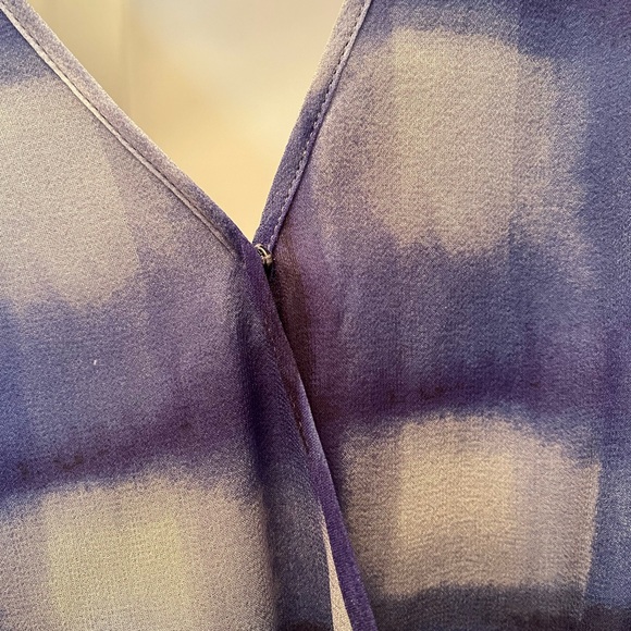 Cusp by Neiman Marcus Blue and Gray Silk Mini Dress - Picture 7 of 10